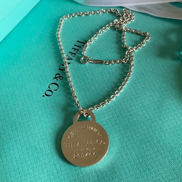 Authentic Tiffany chain and X-Large round tag. - Picture 4 of 13